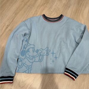 Disney WDI D23 Mickey Mouse Sorcerer Blue Waist Length Pullover Sweatshirt Sz XL